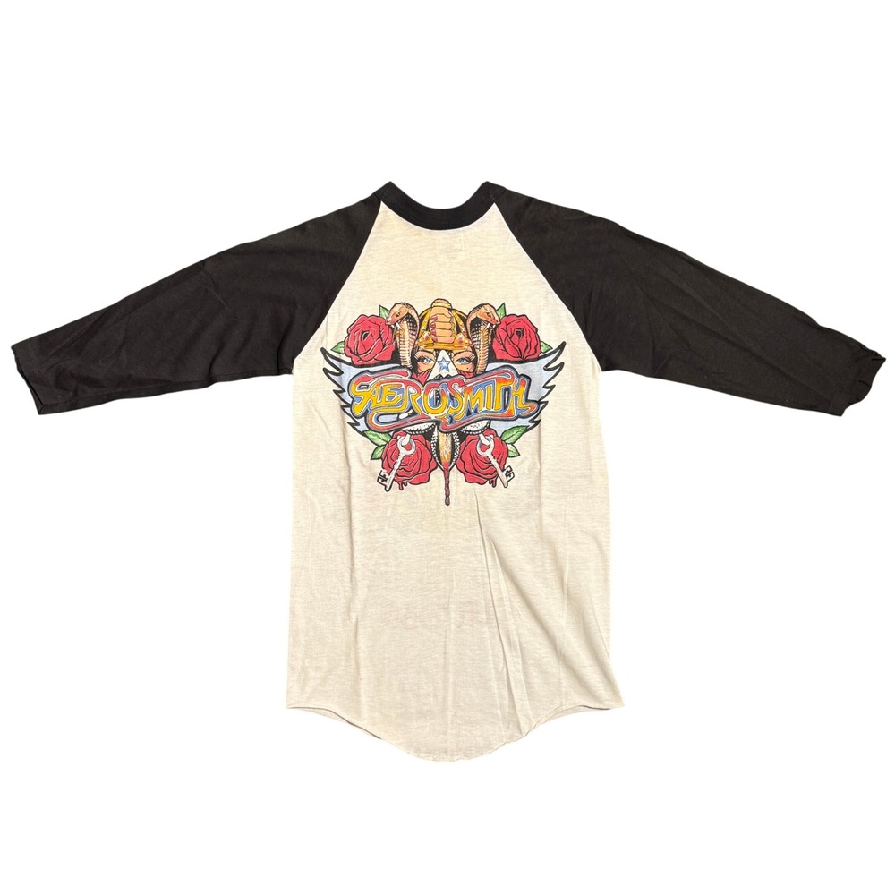 Vintage 1988 Aerosmith Raglan Baseball Tee 3/4 Sleeve Graphic Band Shirt